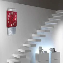 Red Metal Wall Clock Metal