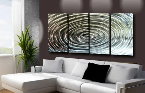 brushed metal wall art