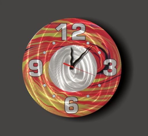 Fire Storm Metal Clock