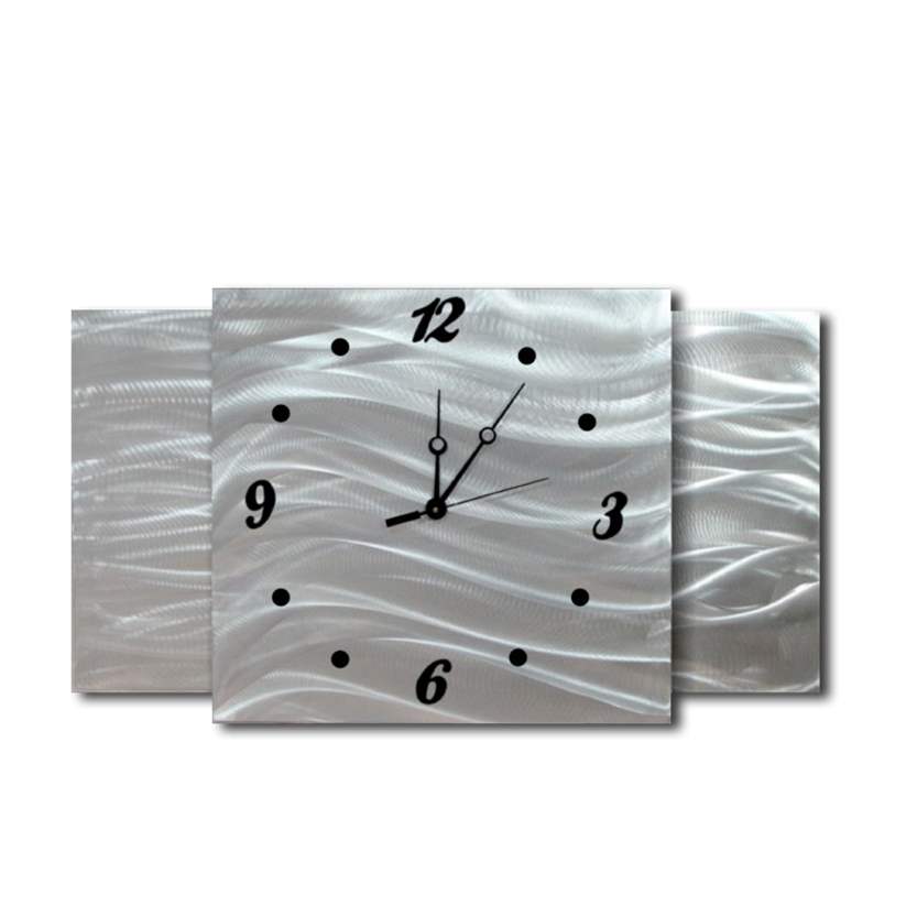 Large Rectangle Wall Clock Raised Centre Metalistik Metal Art - Large Rectangle Wall Clock