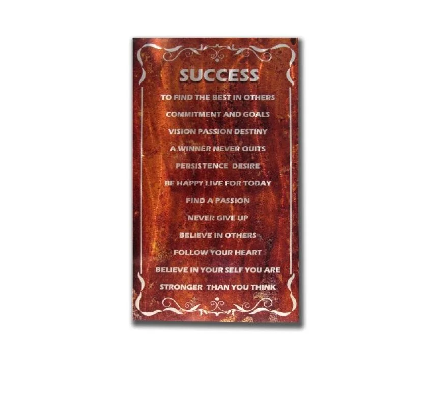 Success Inspirational Sign Inspirational Sign Metal
