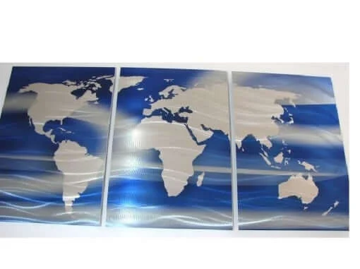 Metal World Map Wall Art no2