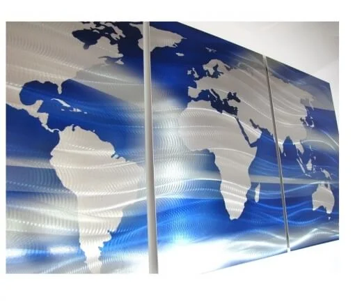 Metal World Map Wall Art no2