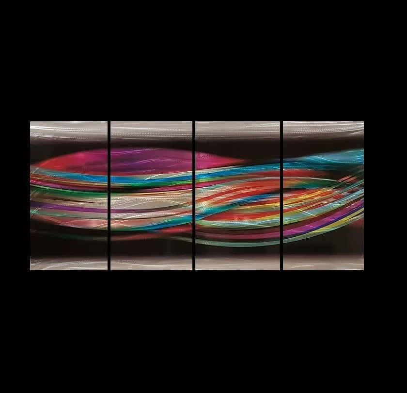 coloured metal wall art