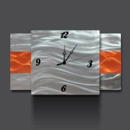 metal orange clock design