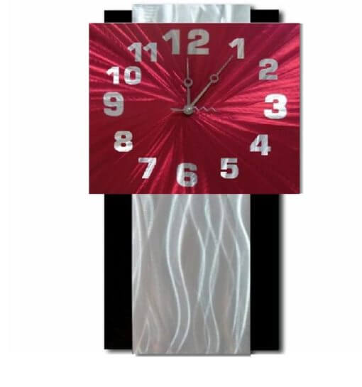 clock metal red