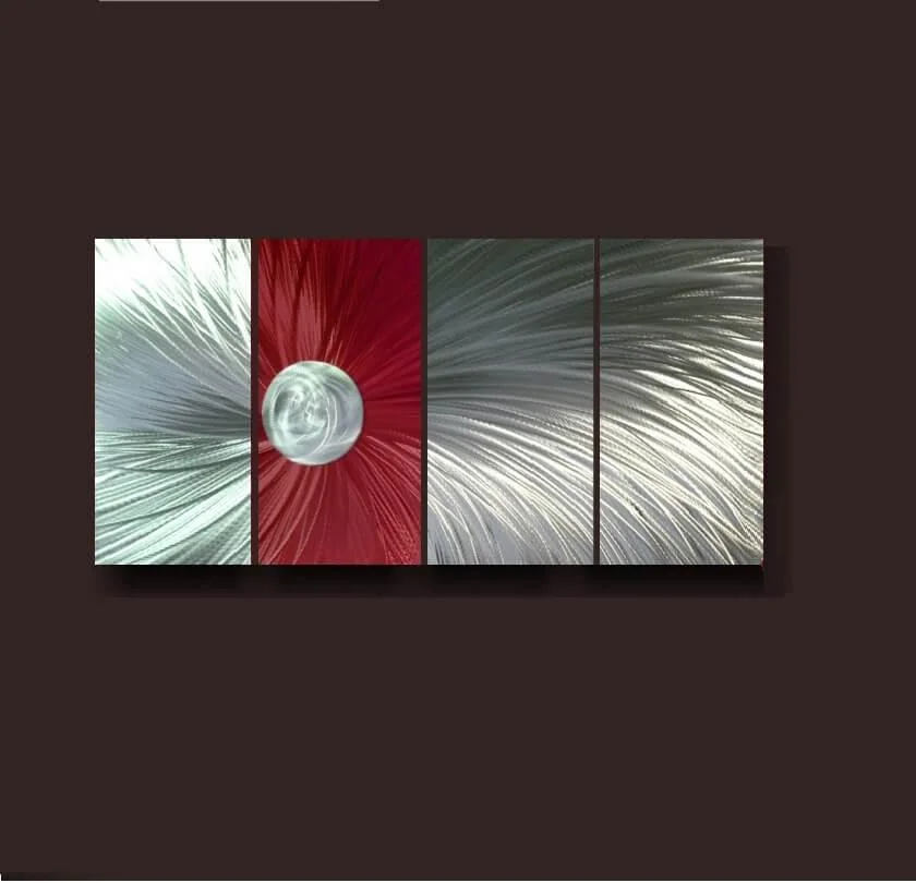 Pure essence red single panel Design Metal Art Sculpture