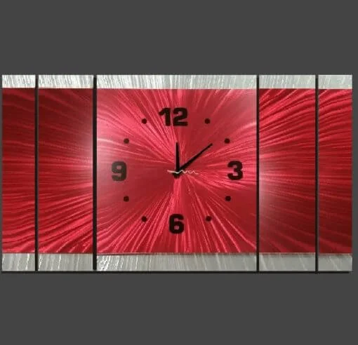 Australia made red metal wall clock design