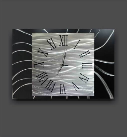 Black wall clock roman numerals 1
