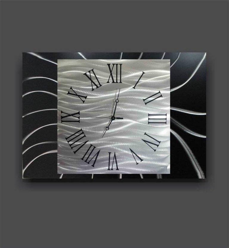 Black wall clock roman numerals Modern black clock
