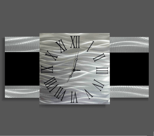 Black Rectangle clock roman numerals 1