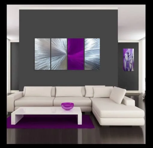 Large Purple Metal Wall Art