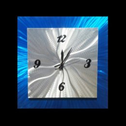 Blue Metal Wall Clock 2
