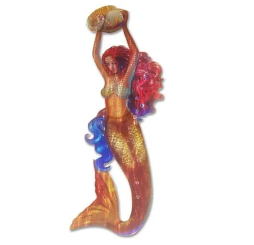 mermaid metal sculpture