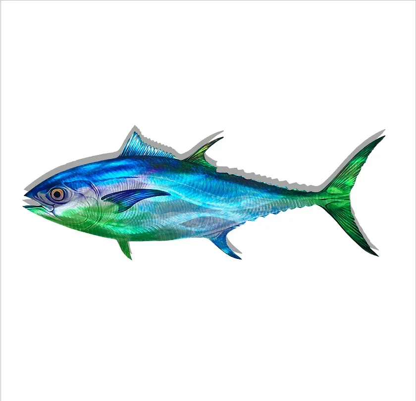 Wahoo Metal Fish Tuna Blue & Green - Image 3