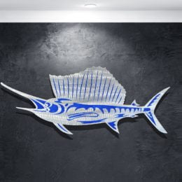 sailfish metal wall sculpture