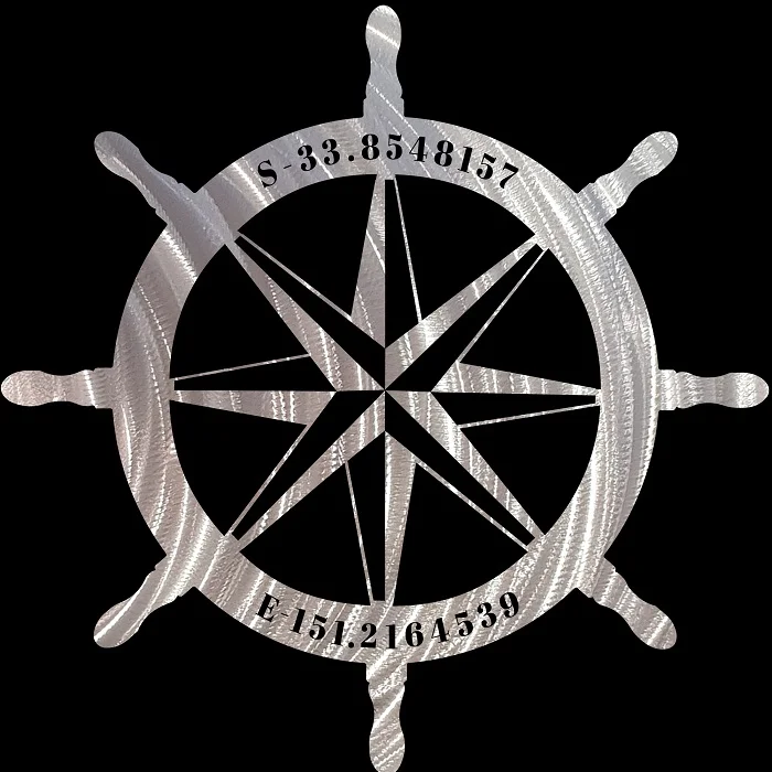 Nautical Ship Wheel With Star nautical metal ship wheel