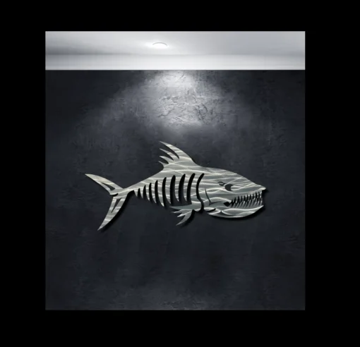 Metal Skelton fish art decor