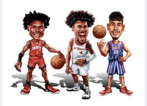 Basketball caricature art sample