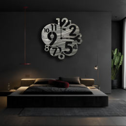 Brushed metal wall clock