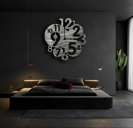 Brushed metal wall clock