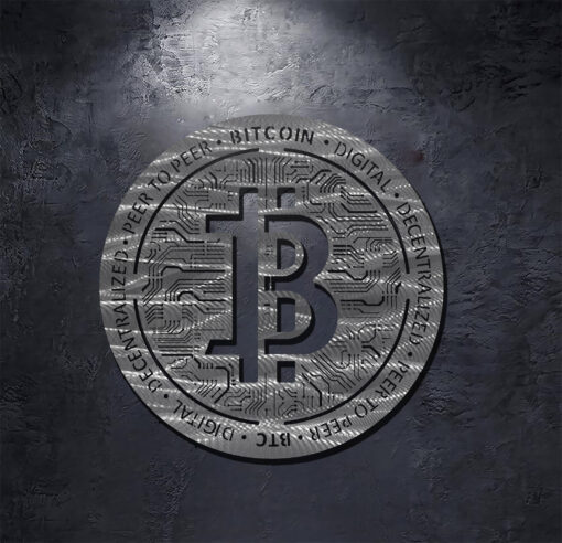 Bitcoin Metal Crypto Art