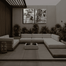 Bamboo Metal Wall Art – 2 Panel Nature Wall Decor