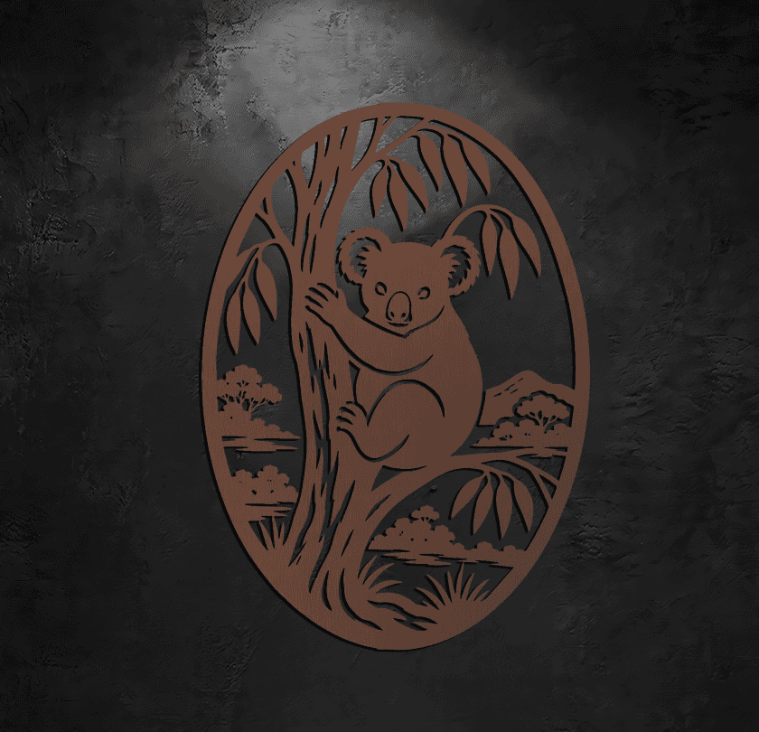 AUTO-DRAFT Koala Metal Wall Art – Among the Gum Leaves - Image 2