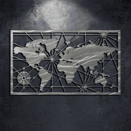 Metal World Map Wall Art