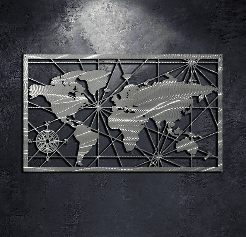 Metal World Map Wall Art Metal World Map Wall Art - Image 2